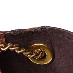Pre Owned Coach Brown Signature Canvas And Tan Leather Parker Shoulder Bag