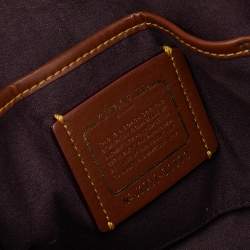Pre Owned Coach Brown Signature Canvas And Tan Leather Parker Shoulder Bag