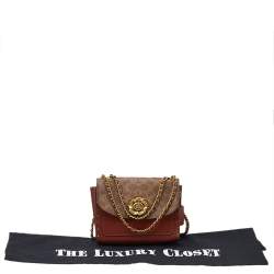 Pre Owned Coach Brown Signature Canvas And Tan Leather Parker Shoulder Bag