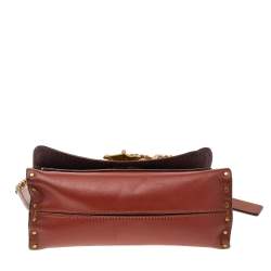 Pre Owned Coach Brown Signature Canvas And Tan Leather Parker Shoulder Bag