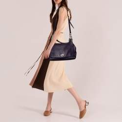 Pre Owned Coach Purple Leather Romy Top Handle Bag
