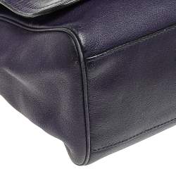 Pre Owned Coach Purple Leather Romy Top Handle Bag
