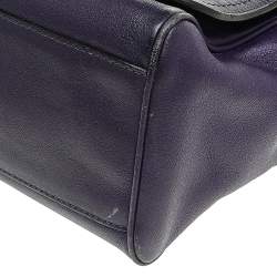 Pre Owned Coach Purple Leather Romy Top Handle Bag