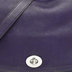 Pre Owned Coach Purple Leather Romy Top Handle Bag