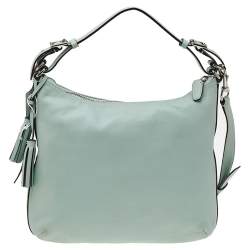 Pre Owned Coach Mint Green Courtney Legacy Leather Shoulder Bag