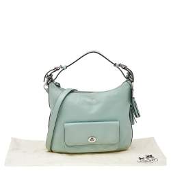 Pre Owned Coach Mint Green Courtney Legacy Leather Shoulder Bag