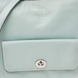 Pre Owned Coach Mint Green Courtney Legacy Leather Shoulder Bag