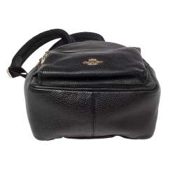 Coach Black Leather And Nylon Mini Charlie Backpack