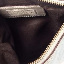 Pre Owned Coach Blue/White Signature Canvas and Leather Crossbody Bag
