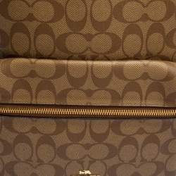 Coach Black/Beige Signature Coated Canvas and Leather Charlie Backpack