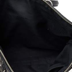 Coach Black/Grey Leather And Canvas Prairie Signature Satchel