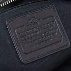 Coach Black/Grey Leather And Canvas Prairie Signature Satchel