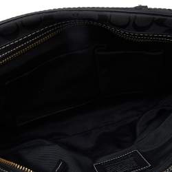 Coach Black Signature Canvas And Leather Satchel