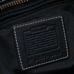 Coach Black Signature Canvas And Leather Satchel