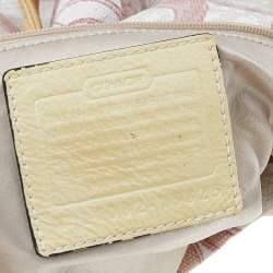 Coach Pink Sequin Signature Canvas And Leather Kristin Tote