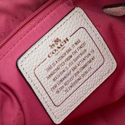 Pre Owned Coach White-Pink Floral Print Leather Chelsea Shoulder Bag