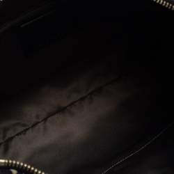 Pre Owned حقيبة هوبو كوتش كانفاس بالشعار وجلد نقشة الثعبان بيج/أسود