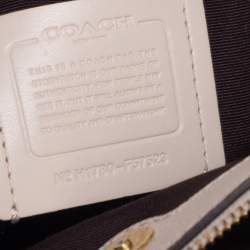 Pre Owned Coach Cream Leather Mini Christie Carryall Double Zip Satchel