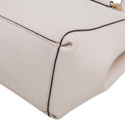 Pre Owned Coach Cream Leather Mini Christie Carryall Double Zip Satchel