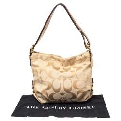 Coach Beige Signature Canvas Hobo