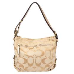 Coach Beige Signature Canvas Hobo