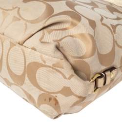 Coach Beige Signature Canvas Hobo