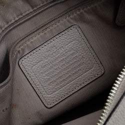 Pre Owned Coach Grey Leather Shoulder Bag