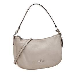 Pre Owned Coach Grey Leather Shoulder Bag