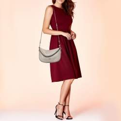 Pre Owned Coach Grey Leather Shoulder Bag