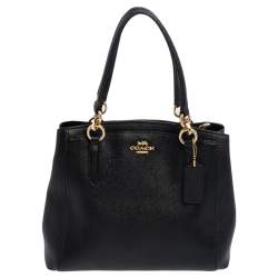 Pre Owned Coach Black Leather Mini Christie Carryall Satchel