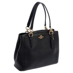 Pre Owned Coach Black Leather Mini Christie Carryall Satchel