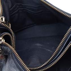 Pre Owned Coach Black Leather Double Zip Crossbody Bag