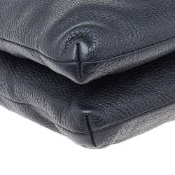 Pre Owned Coach Black Leather Double Zip Crossbody Bag