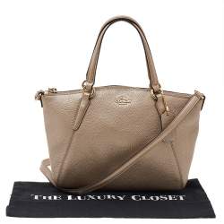 Coach Metallic Beige Leather Small Tote