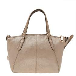 Coach Metallic Beige Leather Small Tote