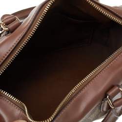 Coach Brown/Beige Signature Coated Canvas And Leather Carryall Boston Bag
