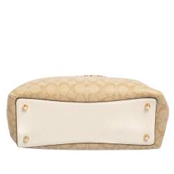 Coach Beige Signature Canvas and Leather Small Christie Carryall Satchel