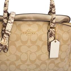 Coach Beige Signature Canvas and Leather Small Christie Carryall Satchel