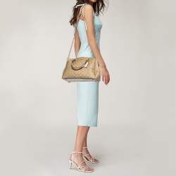 Coach Beige Signature Canvas and Leather Small Christie Carryall Satchel