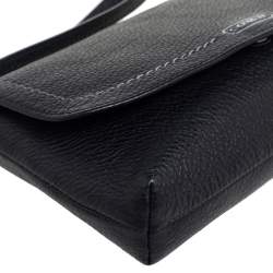 Pre Owned حقيبة كلتش كوتش جلد أسود