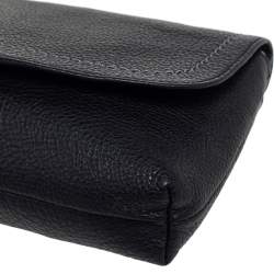 Pre Owned حقيبة كلتش كوتش جلد أسود