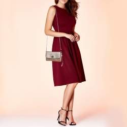 Pre Owned محفظة بسلسلة كوتش جلد ذهبي وذهبي وردي ميتالك