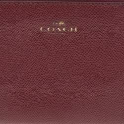 Coach Burgundy Leather Card Case Wristlet
