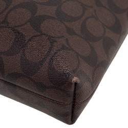 Coach Black/Brown Signature Coated Canvas and Leather Trim Messenger Bag