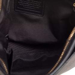 Coach Black/Brown Signature Coated Canvas and Leather Trim Messenger Bag