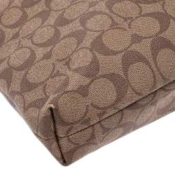 Coach Brown Signature Coated Canvas and Leather Trim Messenger Bag