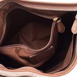 Coach Brown Signature Coated Canvas and Leather Trim Messenger Bag