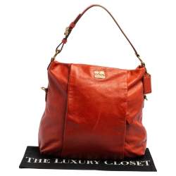 Pre Owned Coach Orange Leather Madison Isabelle Hobo