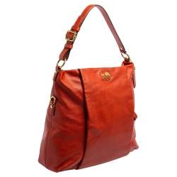 Pre Owned Coach Orange Leather Madison Isabelle Hobo