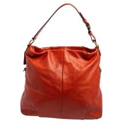 Pre Owned Coach Orange Leather Madison Isabelle Hobo